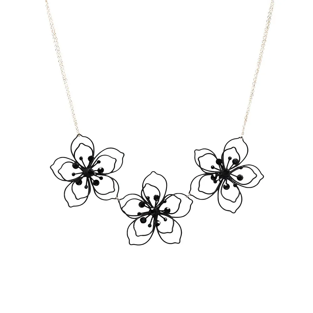 Wire Flower Statement Necklace