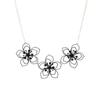 Wire Flower Statement Necklace