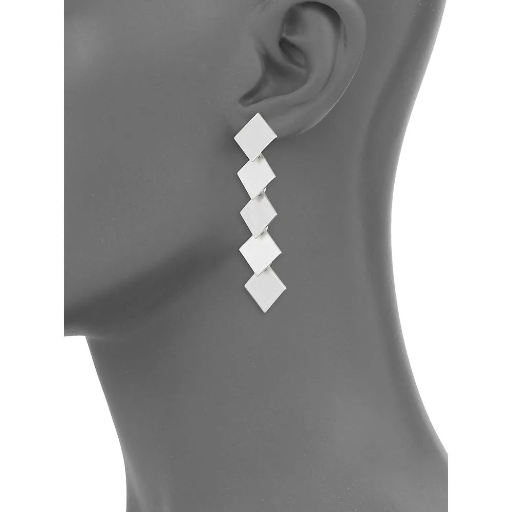 Layered Square-Shaped Drop Earrings
