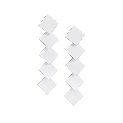 Layered Square-Shaped Drop Earrings