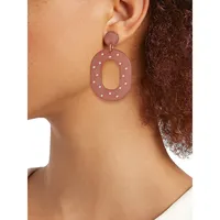Embellished Oval Cutout Drop Earrings