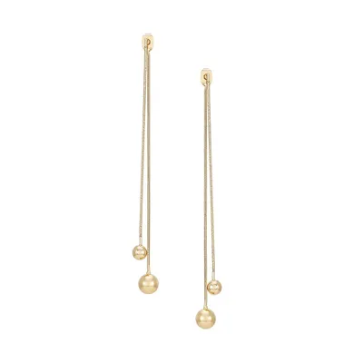Goldtone Ball Chain Linear Earrings