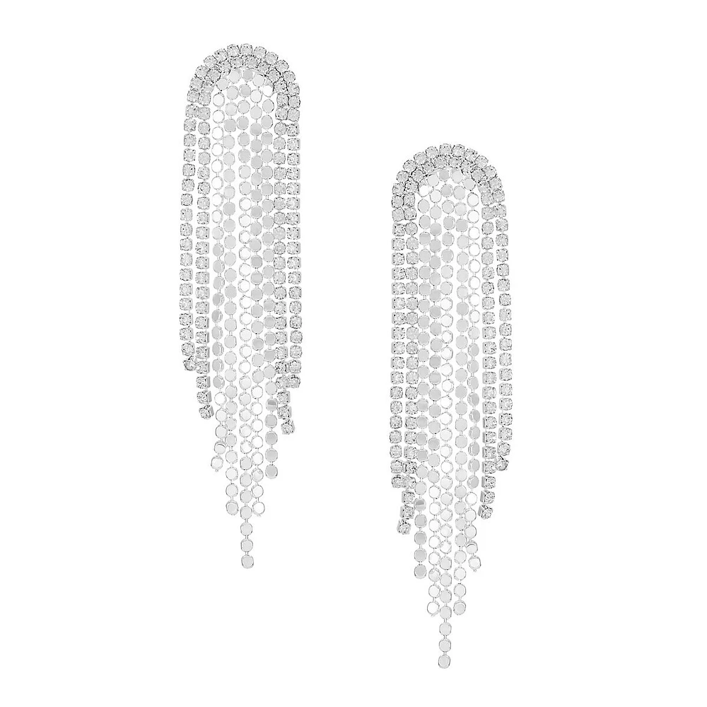 Silvertone & Strass Waterfall Cascade Earrings