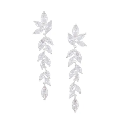 Silvertone Cubic Zirconia Linear Earrings