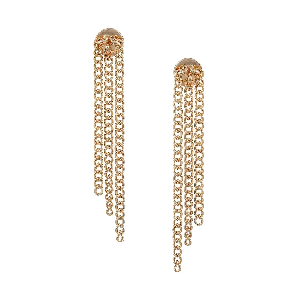 Goldtone Linear Chain Earrings