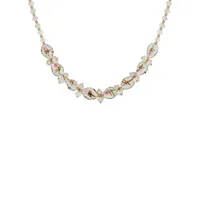Statement Goldtone & Acrylic Twisted Beaded Floral-Detail Necklace