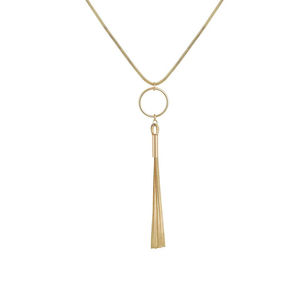 Goldtone Tassel Pendant Necklace