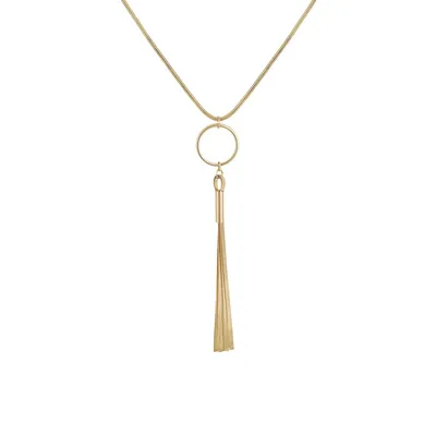 Goldtone Tassel Pendant Necklace