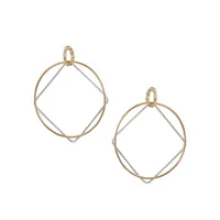Two-Tone Geometric Hoop Earrings