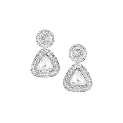 Silvertone & Glass Crystal Drop Earrings