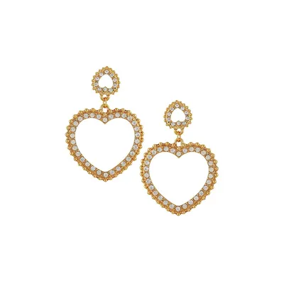 Goldtone & Crystal Drop Earrings