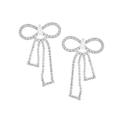 Silvertone & Cubic Zirconia Linear Earrings