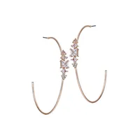 Goldtone & Cubic Zirconia Hoop Earrings