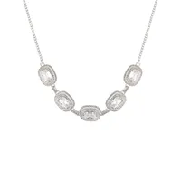 Silvertone & Crystal Statement Necklace