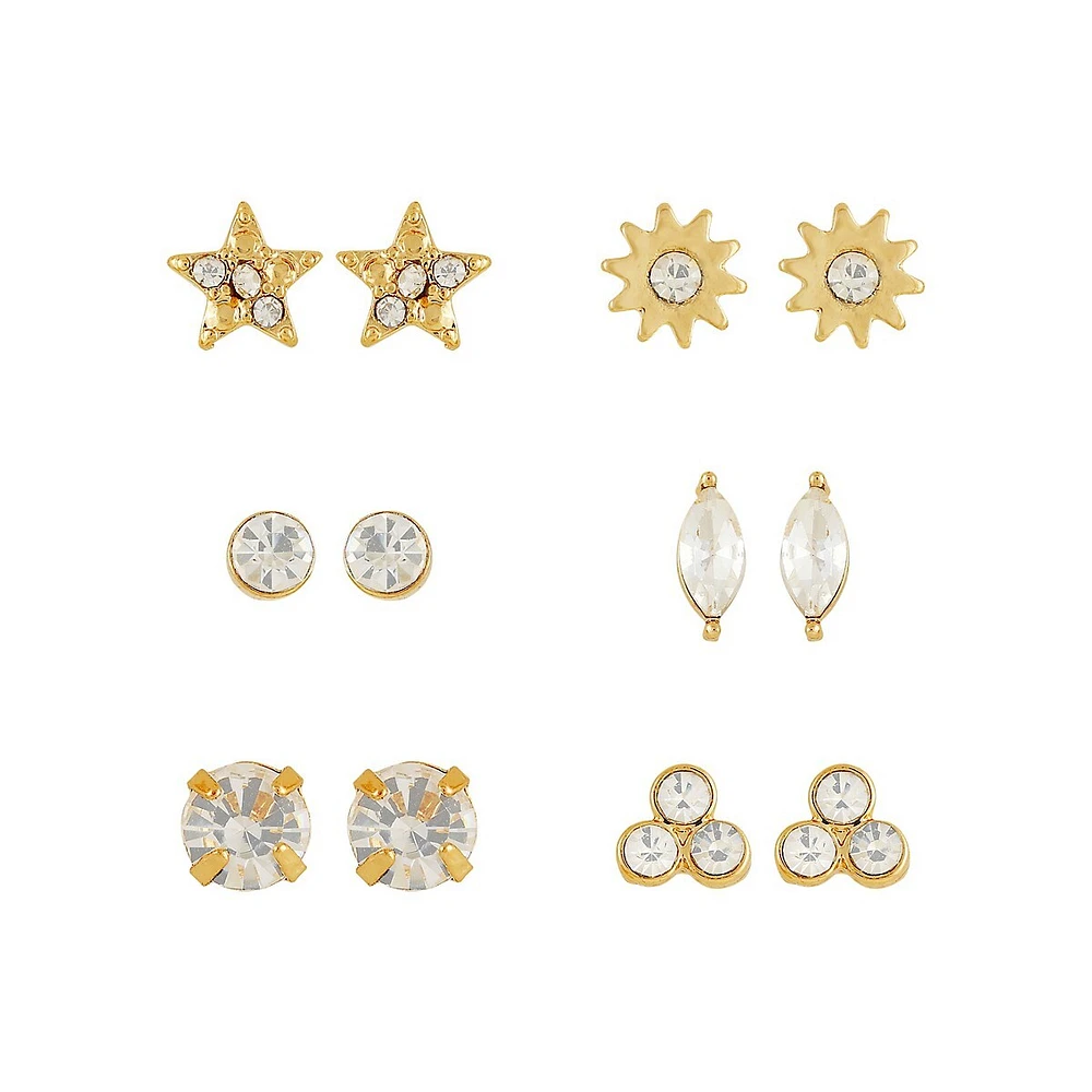 Goldtone 3-Pair Earrings Set