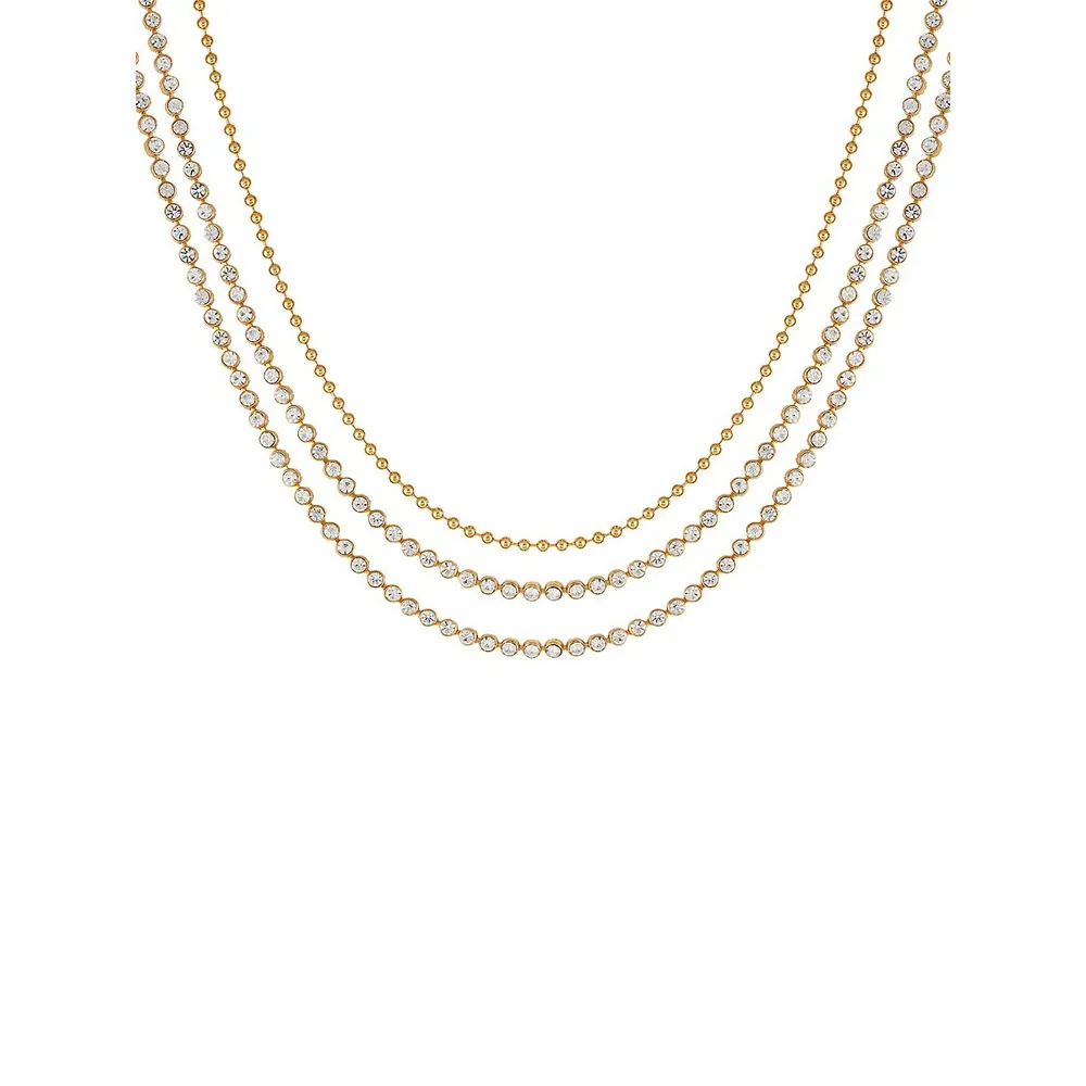 Goldtone & Glass Crystal Multi-Row Necklace