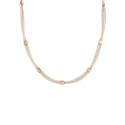 Goldtone Twisted Tapered Mesh Necklace