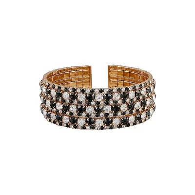 Goldtone & Crystal Bracelet Cuff