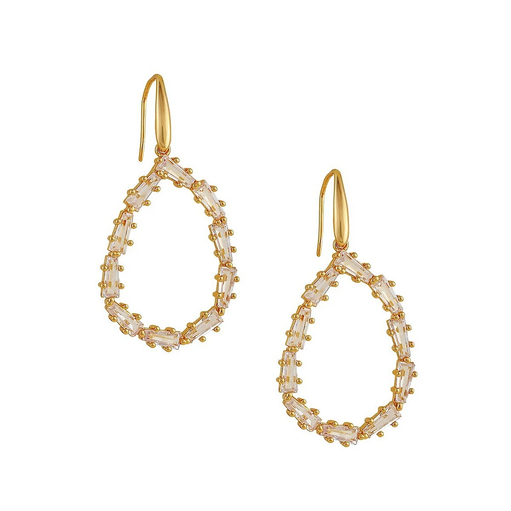 Goldtone & Cubic Zirconia Drop Earrings