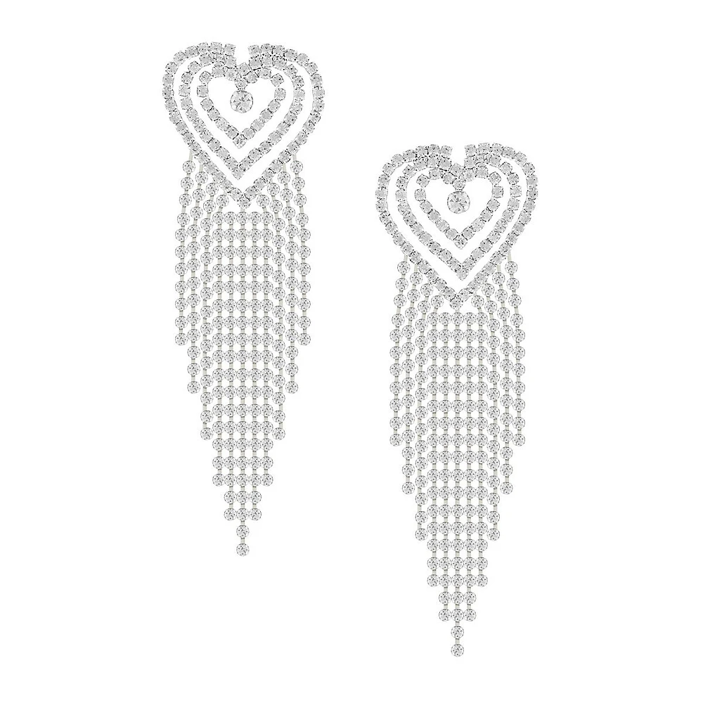 Silvertone & Crystal Earrings