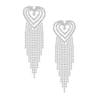 Silvertone & Crystal Earrings