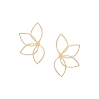 Goldtone Open Half-Flower Earrings