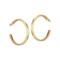 Goldstone Big Smooth Hoop Earrings