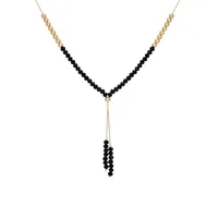 Goldtone Bead & Ball Y-Necklace