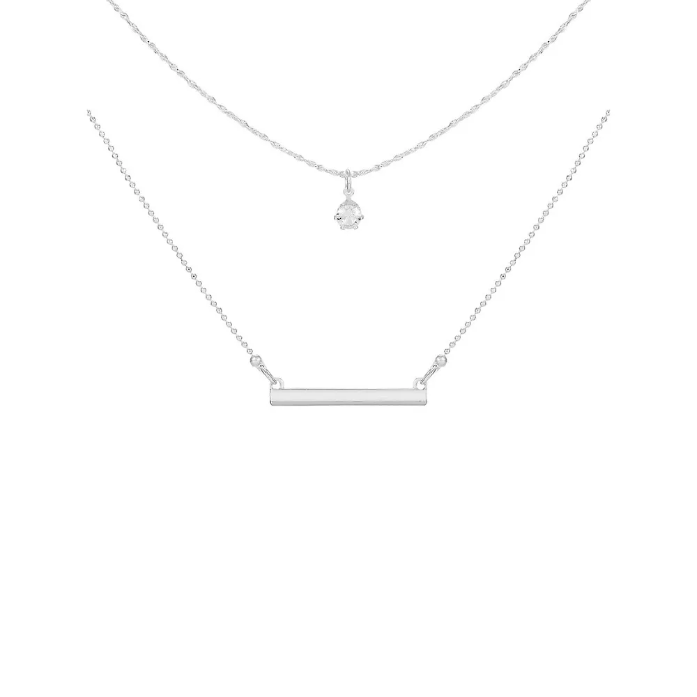 2-Pack Assorted Silvertone Pendant Necklaces