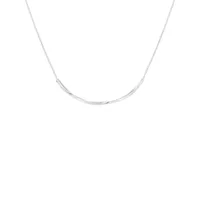Silvertone Twist-Bar Pendant Necklace