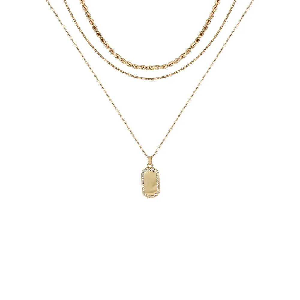 3-Pack Assorted Goldtone Mixed Chain Necklaces