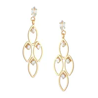 Goldtone & Cubic Zirconia Drop Earrings