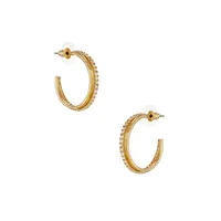 Goldtone Pavé Huggie Earrings