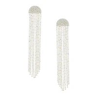 Goldtone Painted Linear Chain Drop Earrings