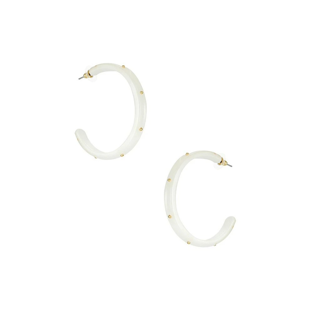 Beaded Big Open Hoop Earrings