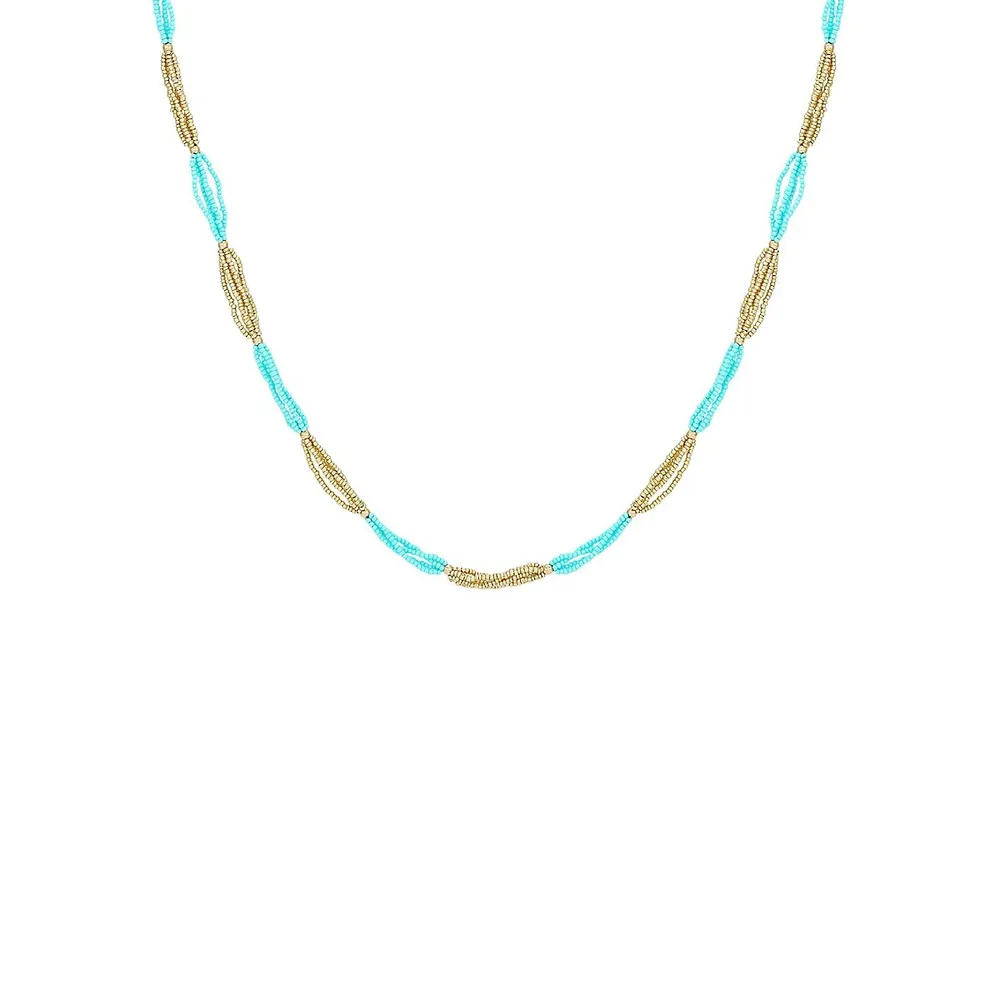 Two-Tone Bead Station Necklace