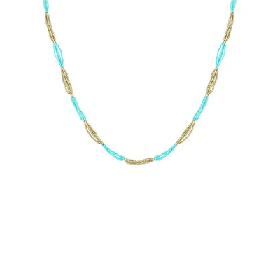 Two-Tone Bead Station Necklace
