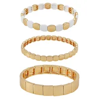 3-Pack Assorted Goldtone Stretch Bracelet