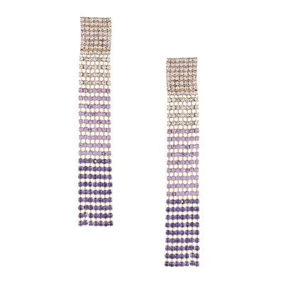 Goldtone & Glass Crystal Dégradé Chain-Drop Earrings