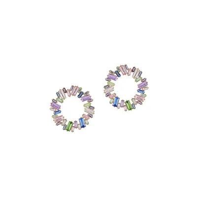 Goldtone & Glass Crystal Multicolour Earrings