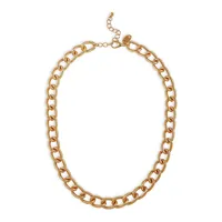 Goldtone Textured Chunky-Link Short Necklace