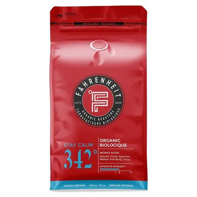 Organic 342-Degree Stay Calm Whole Coffee Bean