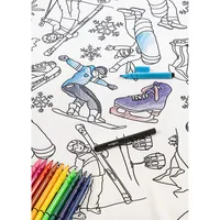 Washable Colouring Tablecloth & 12-Piece Markers Set