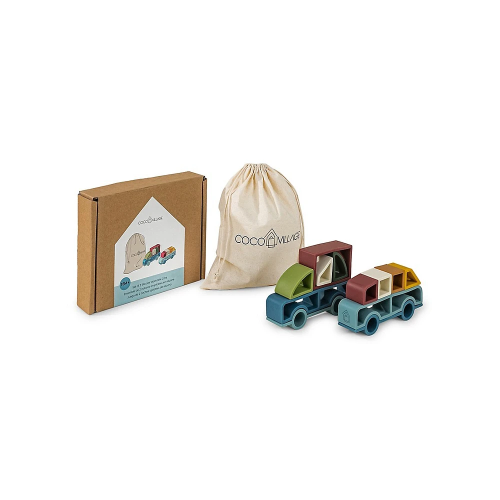 2-Pack Stackable Silicone Cars Set