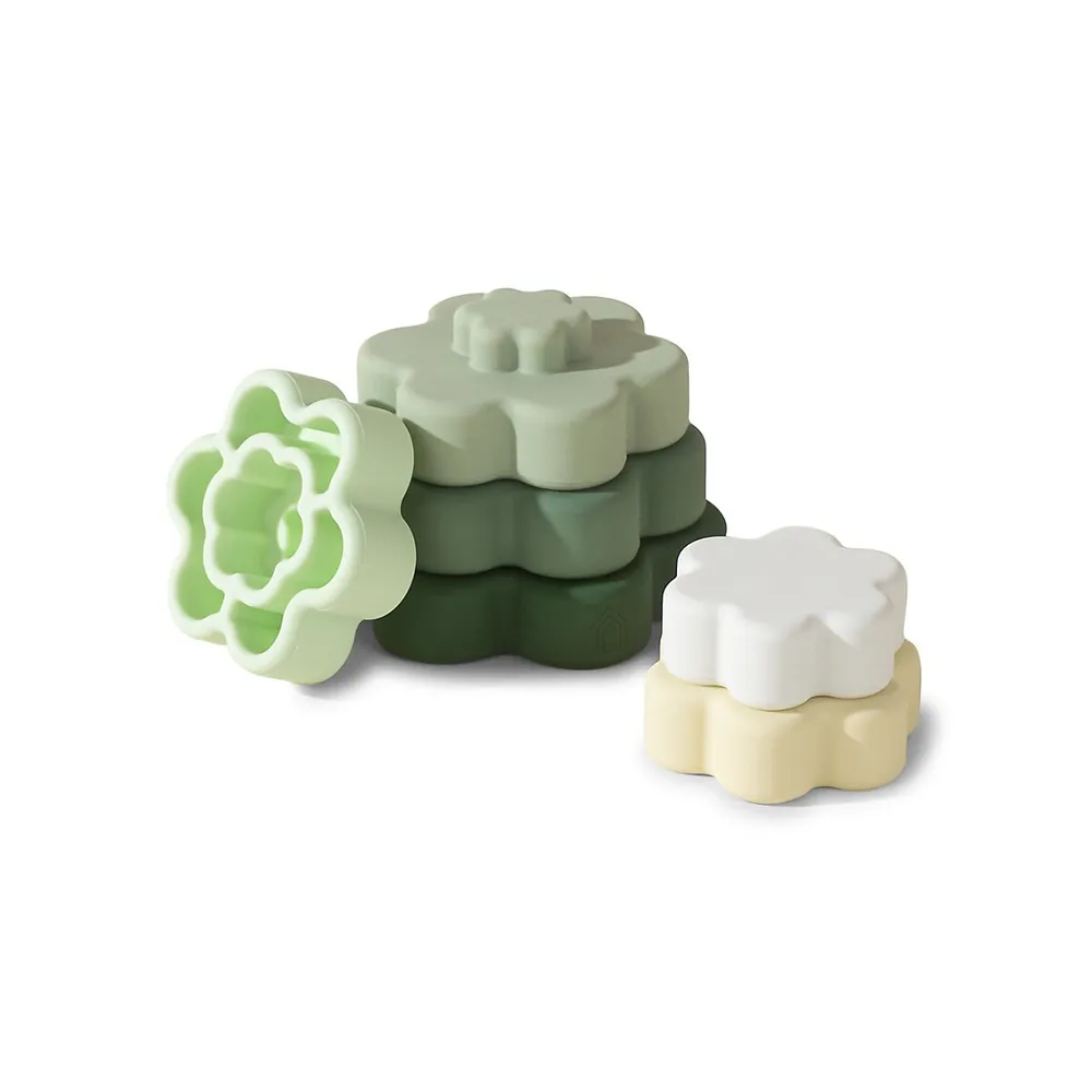 Set Of 6 Silicone Stackable Flowers
