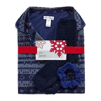 Notch-Collar Pyjama 4-Piece Gift Set