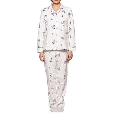 2-Piece Super Soft Velvet Holiday Pyjama Set