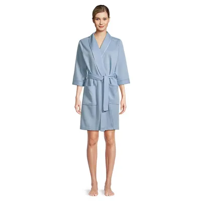 Quilted Short Wrap Robe