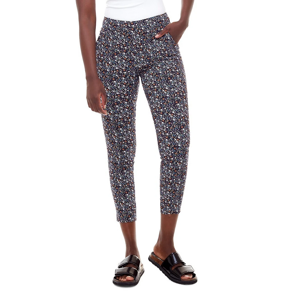 Pantalon court et fleuri de coupe étroite Gwyneth