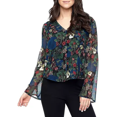 Charlize Relaxed Fit Chiffon Floral Top